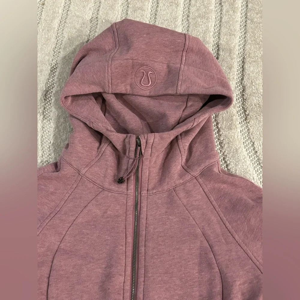 Lululemon Scuba Full-Zip Hoodie in Heathered Velvet Dust - Size 8